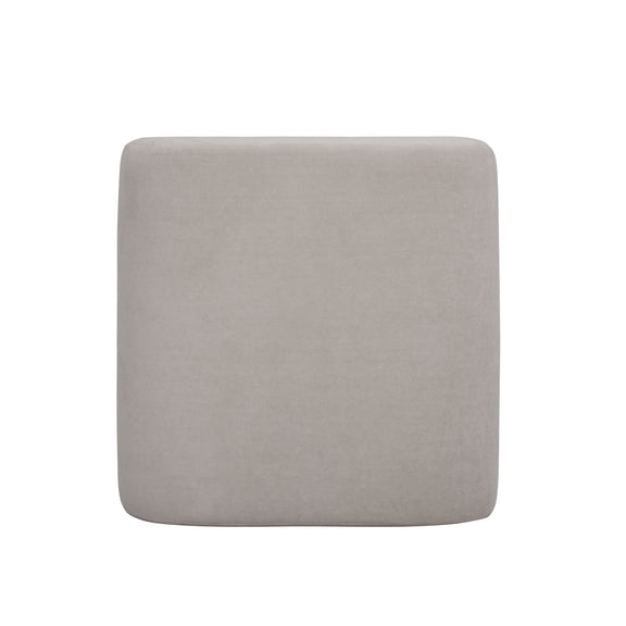 Desi Performance Velvet Ottoman - Taupe