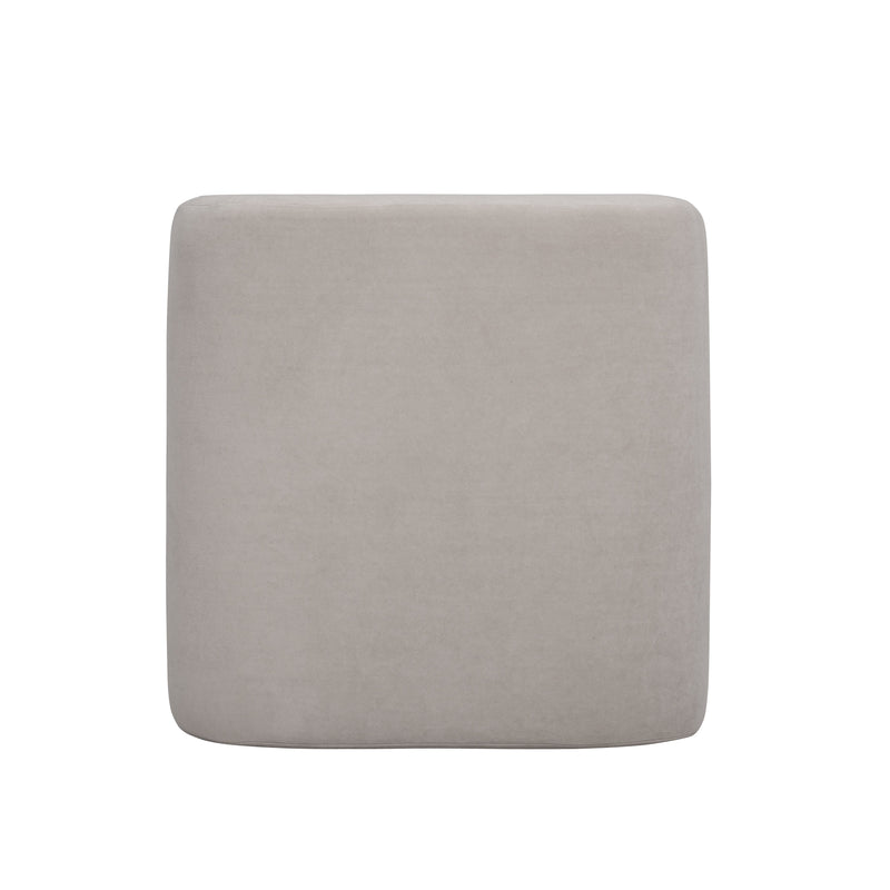 Desi Performance Velvet Ottoman - Taupe