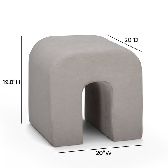 Desi Performance Velvet Ottoman - Taupe