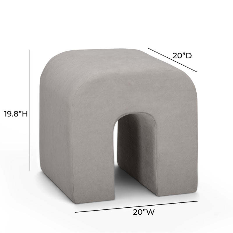 Desi Performance Velvet Ottoman - Taupe