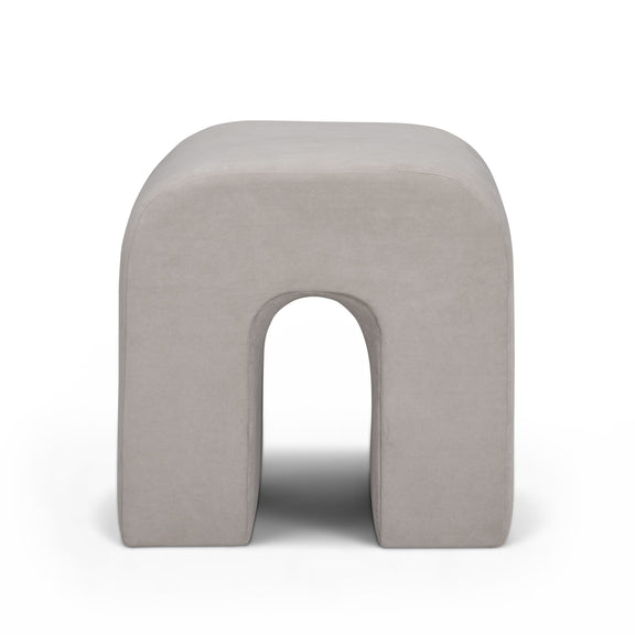 Desi Performance Velvet Ottoman - Taupe