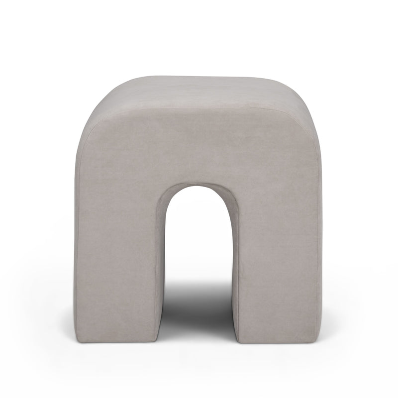 Desi Performance Velvet Ottoman - Taupe