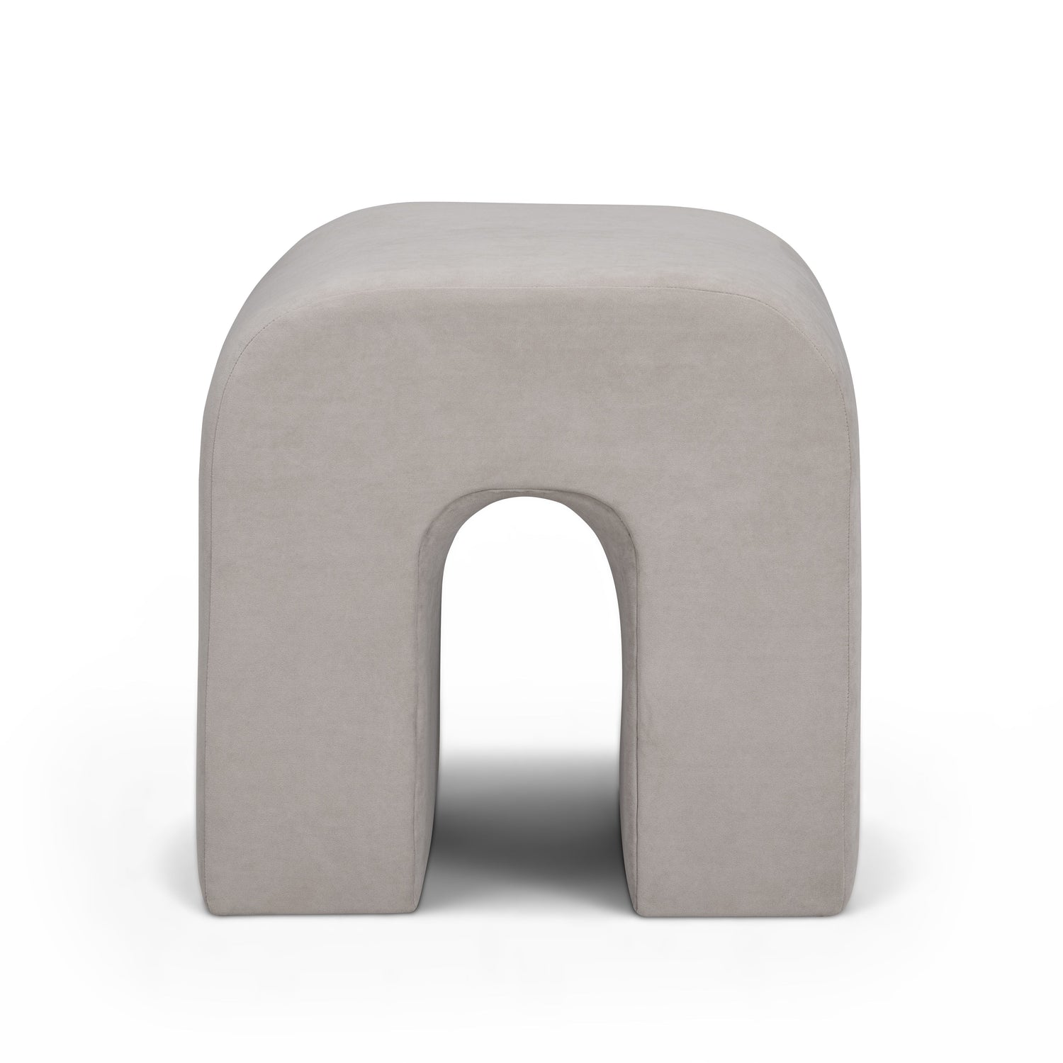 Desi Performance Velvet Ottoman - Taupe