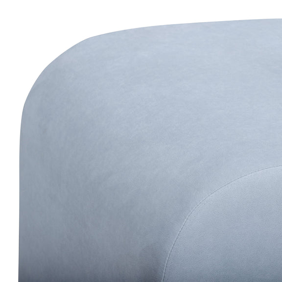 Desi Performance Velvet Ottoman - Light Blue