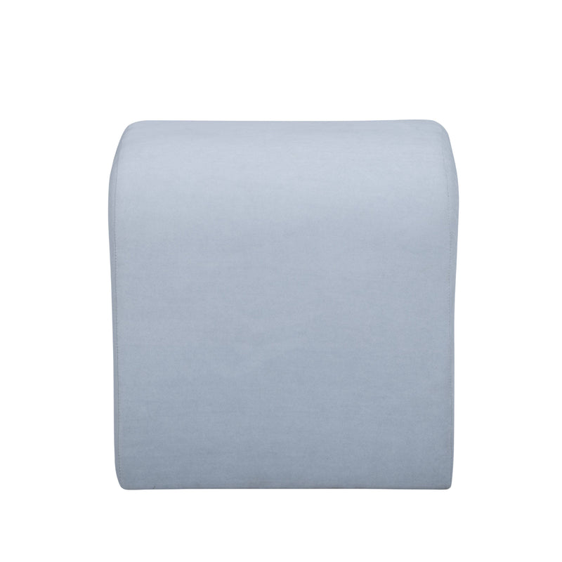 Desi Performance Velvet Ottoman - Light Blue
