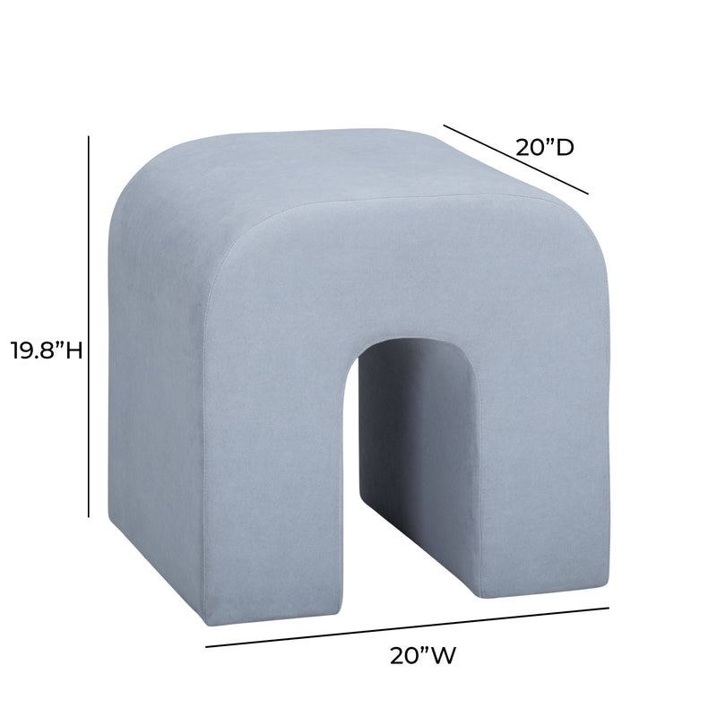 Desi Performance Velvet Ottoman - Light Blue
