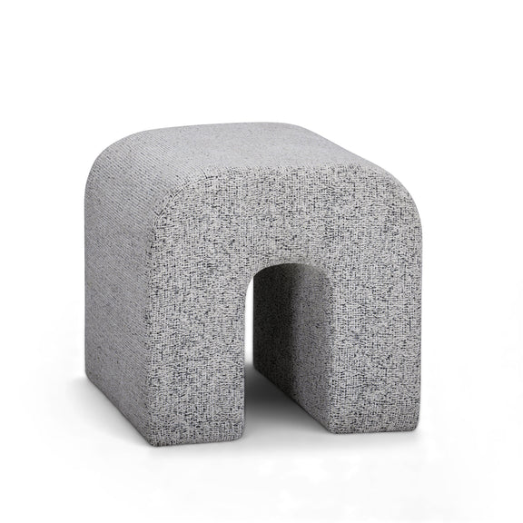 Desi Woven Performance Fabric Ottoman - Black and White