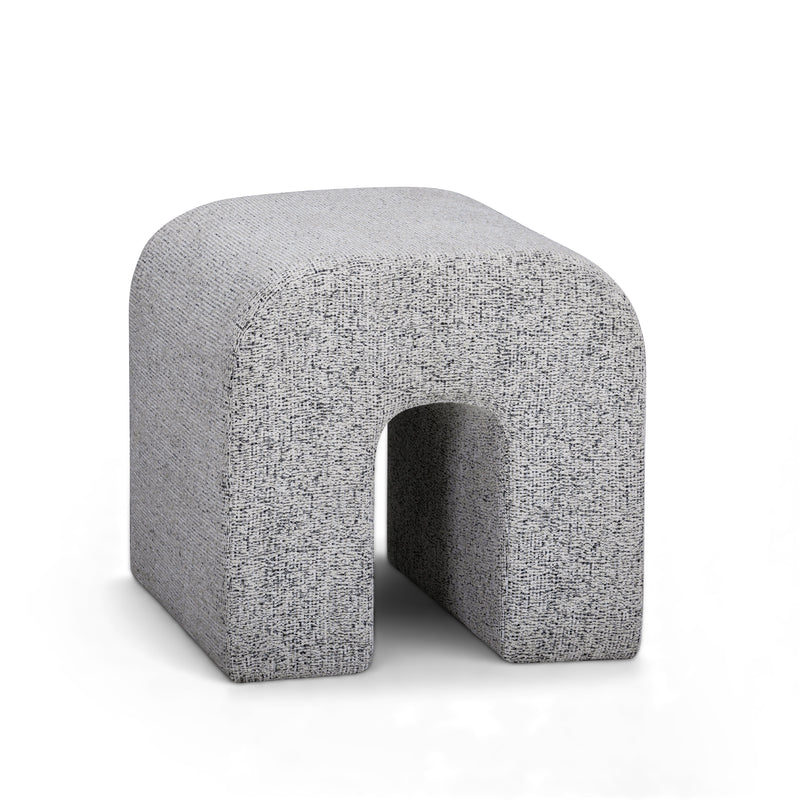 Desi Woven Performance Fabric Ottoman - Black and White