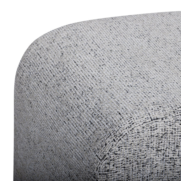 Desi Woven Performance Fabric Ottoman - Black and White