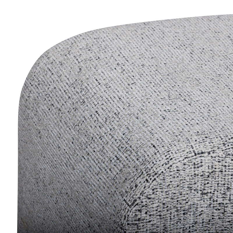 Desi Woven Performance Fabric Ottoman - Black and White