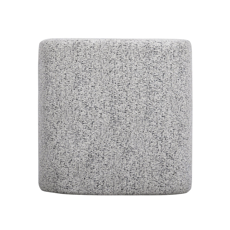 Desi Woven Performance Fabric Ottoman - Black and White