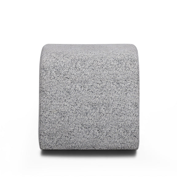 Desi Woven Performance Fabric Ottoman - Black and White