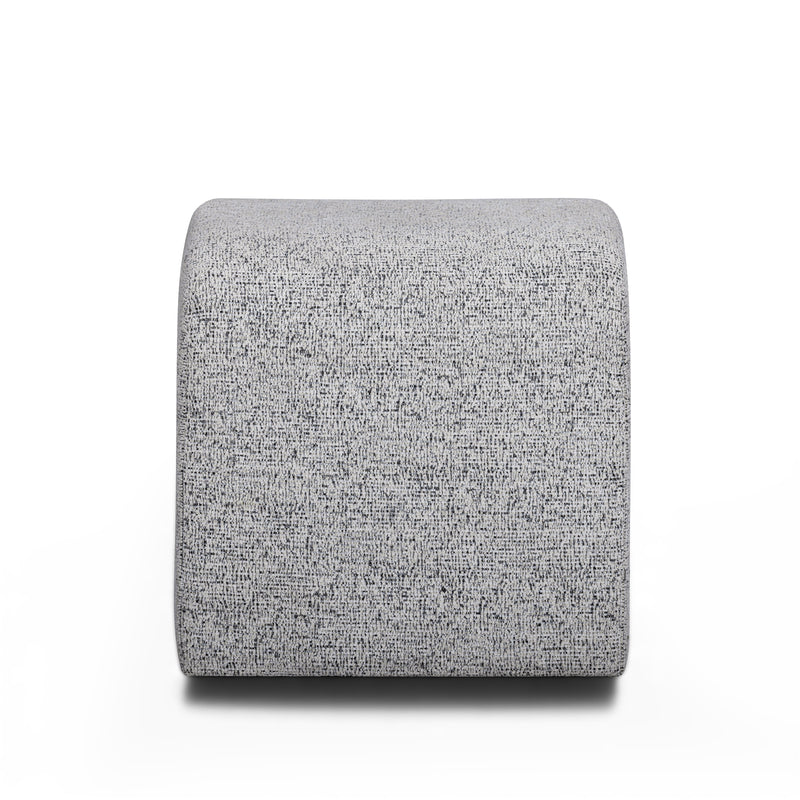 Desi Woven Performance Fabric Ottoman - Black and White