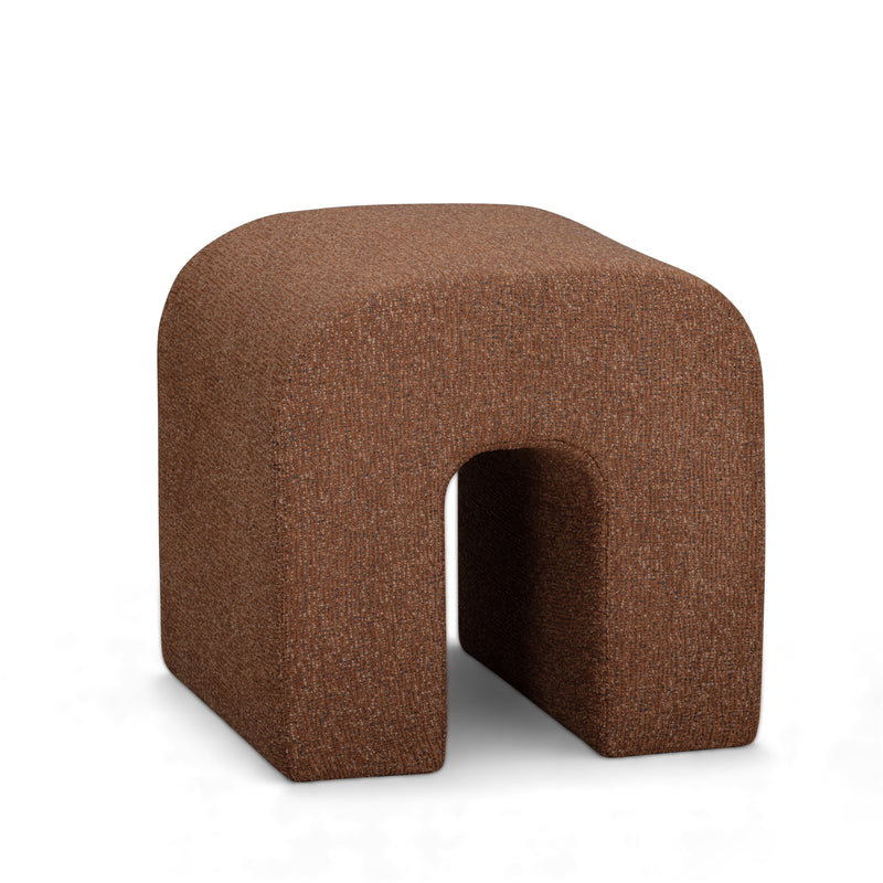 Desi Woven Performance Fabric Ottoman - Red