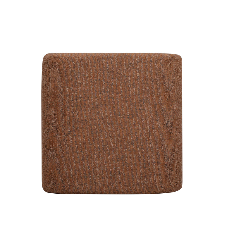 Desi Woven Performance Fabric Ottoman - Red