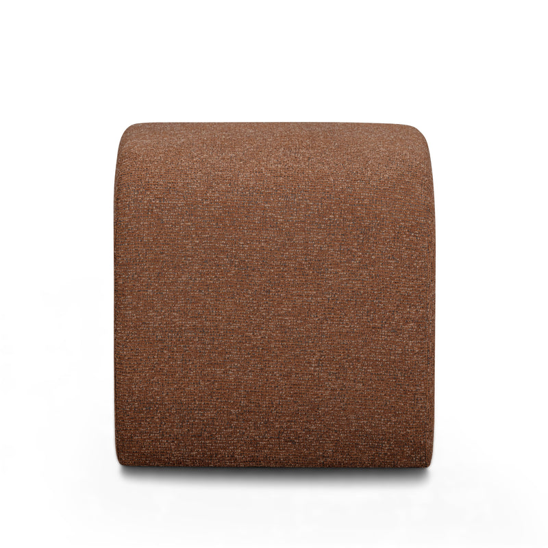 Desi Woven Performance Fabric Ottoman - Red