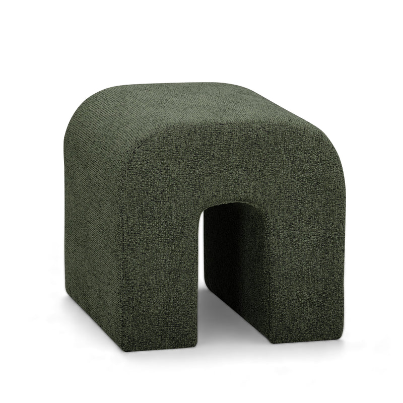 Desi Woven Performance Fabric Ottoman - Green