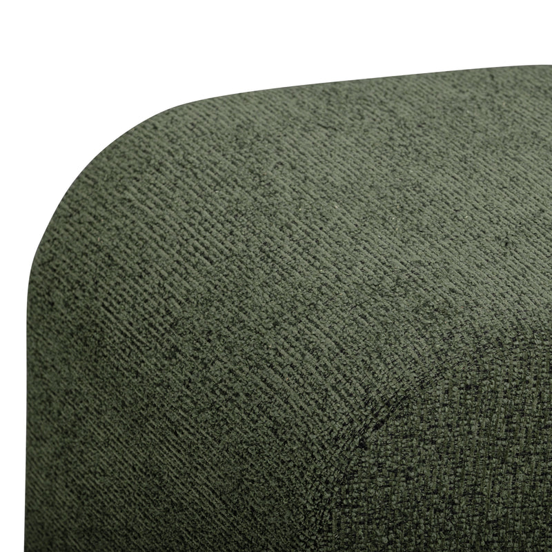 Desi Woven Performance Fabric Ottoman - Green