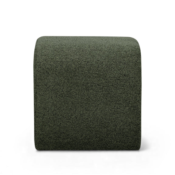 Desi Woven Performance Fabric Ottoman - Green