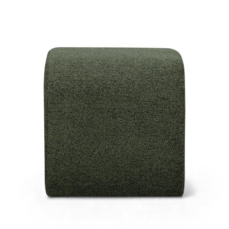 Desi Woven Performance Fabric Ottoman - Green