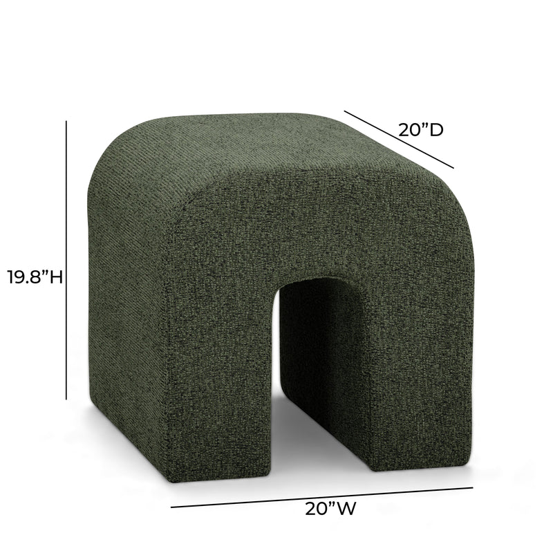 Desi Woven Performance Fabric Ottoman - Green