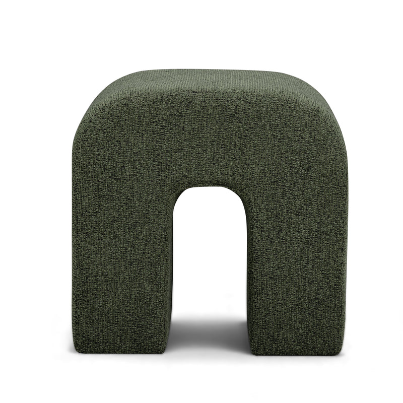 Desi Woven Performance Fabric Ottoman - Green