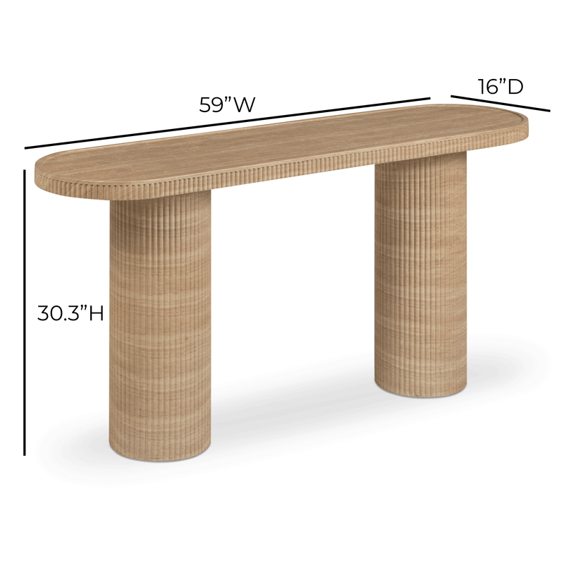 Darcy 59" Concrete Indoor/Outdoor Console Table - Travertine