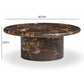 Byron 36" Dark Brown Faux Marble Indoor/Outdoor Concrete Round Coffee Table