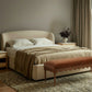 Oodle 56.5" Performance Vegan Mohair Bench - Bronze / Walnut
