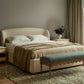 Oodle 56.5" Performance Vegan Mohair Bench - Green / Walnut