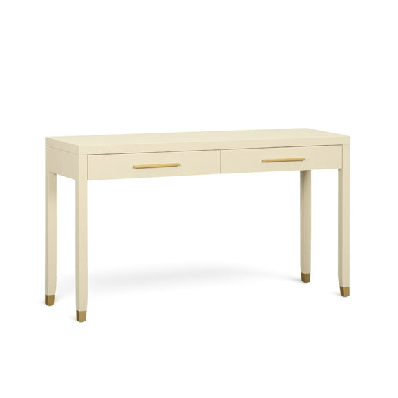 Dani 54" Cream Faux Shagreen 2-Drawer Console Table