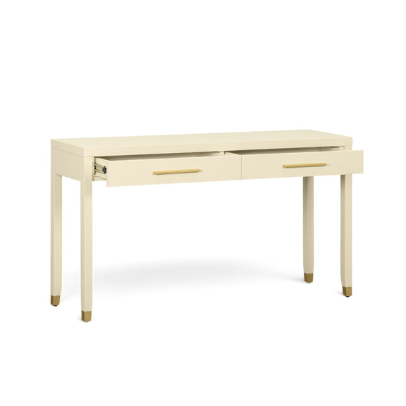 Dani 54" Cream Faux Shagreen 2-Drawer Console Table