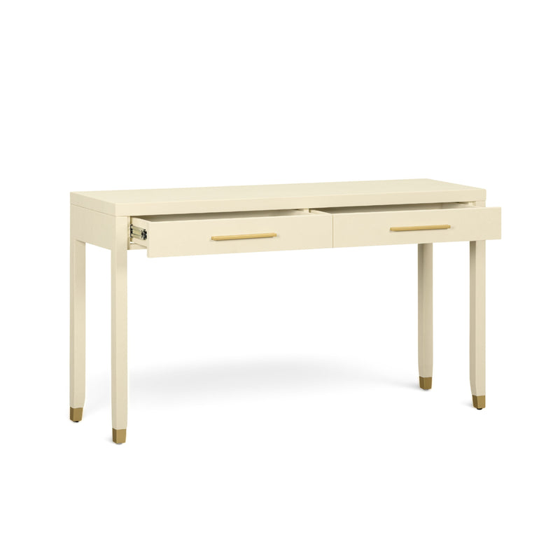 Dani 54" Cream Faux Shagreen 2-Drawer Console Table