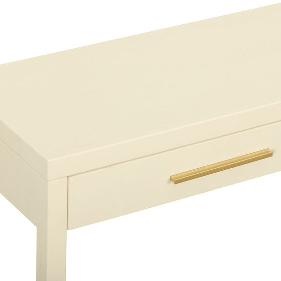 Dani 54" Cream Faux Shagreen 2-Drawer Console Table