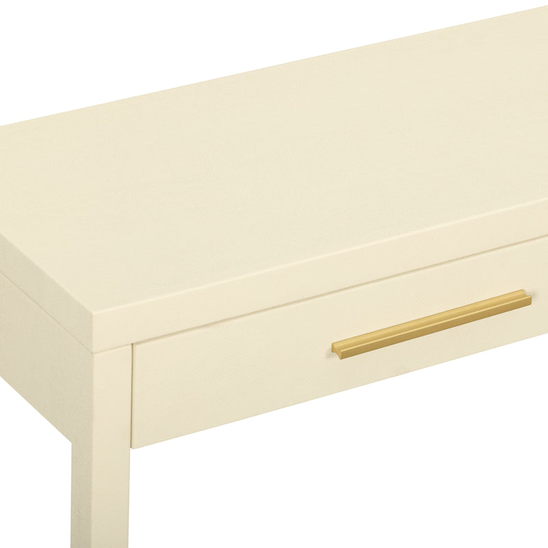 Dani 54" Cream Faux Shagreen 2-Drawer Console Table