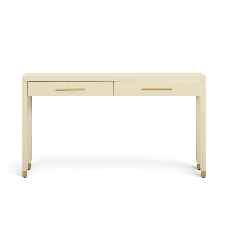Dani 54" Cream Faux Shagreen 2-Drawer Console Table