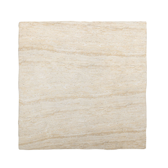 Roxanne 46" Faux Travertine Indoor/Outdoor Concrete Coffee Table