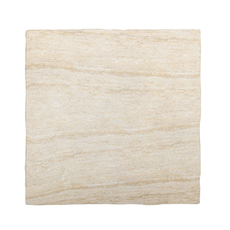 Roxanne 46" Faux Travertine Indoor/Outdoor Concrete Coffee Table