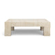 Roxanne 46" Faux Travertine Indoor/Outdoor Concrete Coffee Table