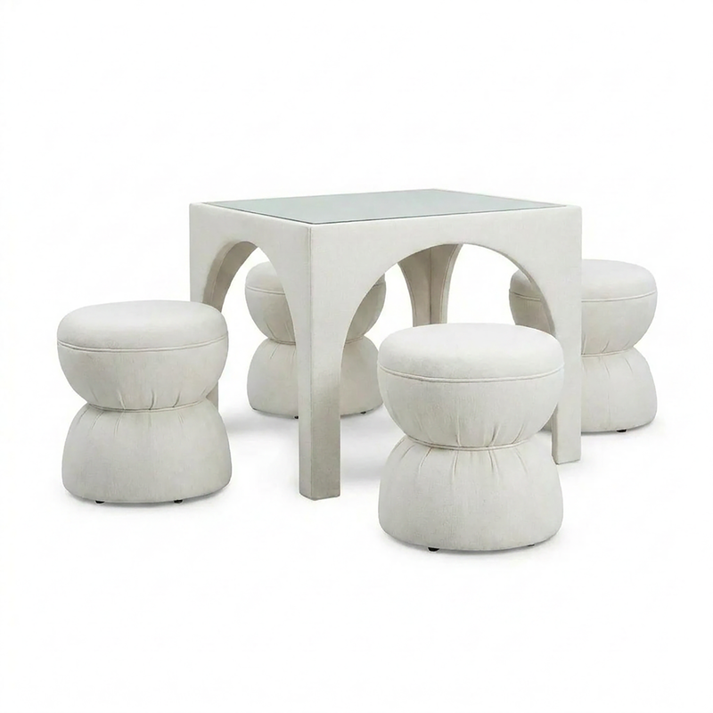 Tomlin 35" Square Mahjong Table - Cream