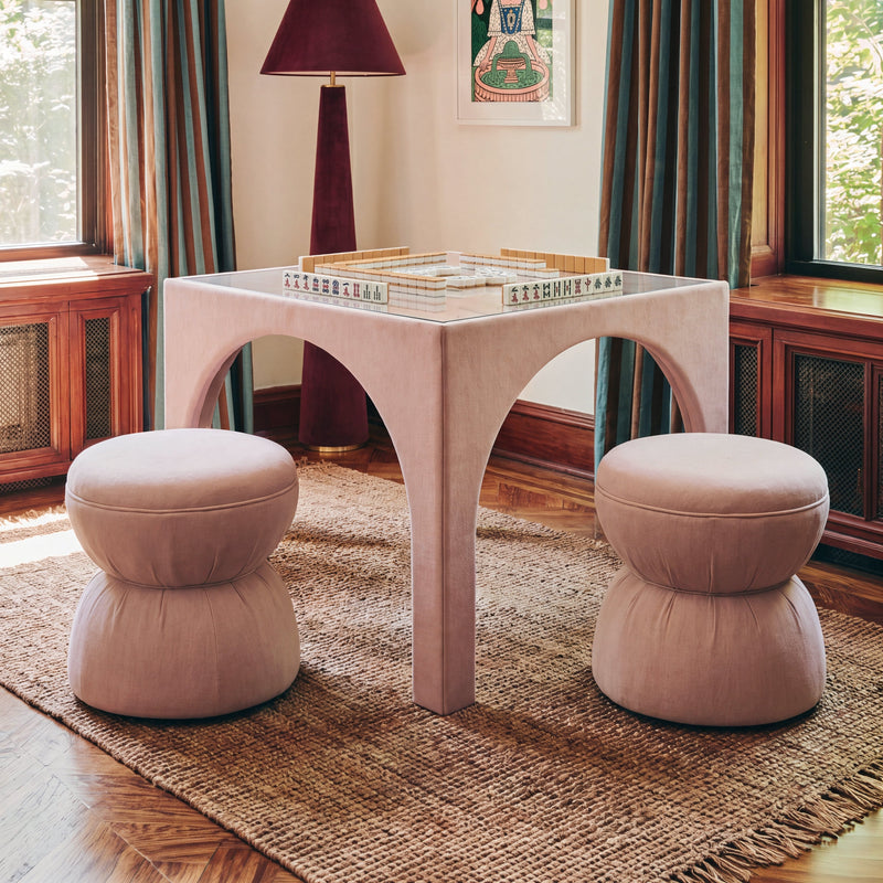 Tomlin 35" Square Mahjong Table - Light Pink
