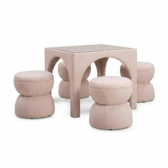 Tomlin 35" Square Mahjong Table - Light Pink