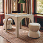 Tomlin Ruched Performance Fabric Game Ottoman - Tan