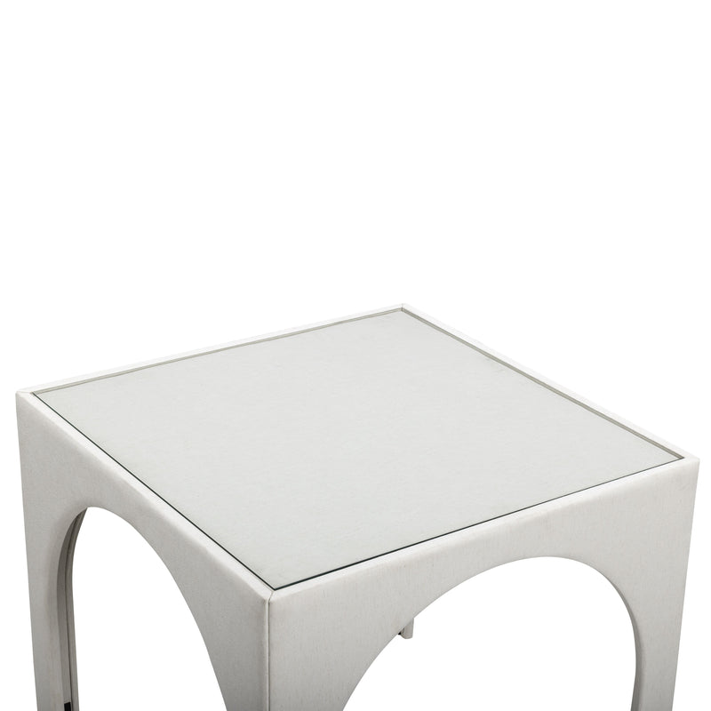 Tomlin Performance Chenille Game Table and Two Ottomans Set - Cream
