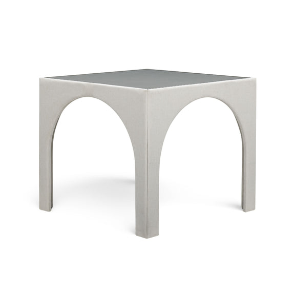 Tomlin Performance Chenille Game Table and Two Ottomans Set - Cream