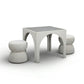 Tomlin Performance Chenille Game Table and Two Ottomans Set - Cream