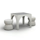 Tomlin Performance Chenille Game Table and Two Ottomans Set - Cream