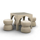Tomlin Performance Chenille Game Table and Two Ottomans Set - Tan