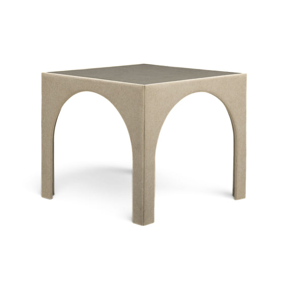 Tomlin Performance Chenille Game Table and Two Ottomans Set - Tan