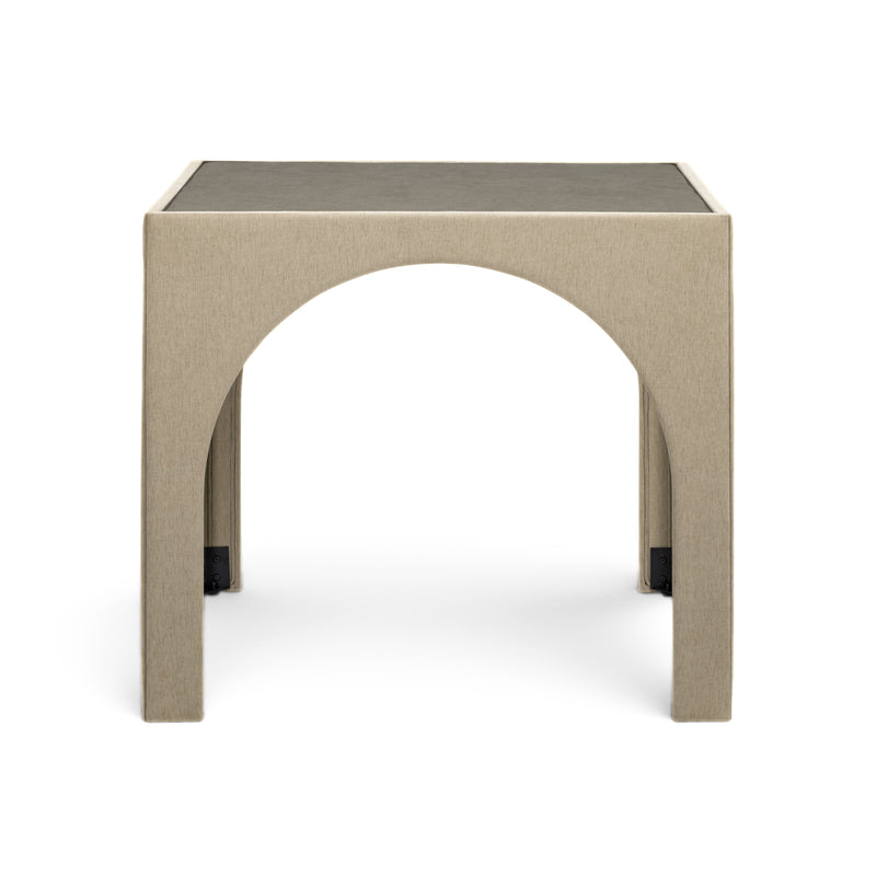 Tomlin Performance Chenille Game Table and Two Ottomans Set - Tan
